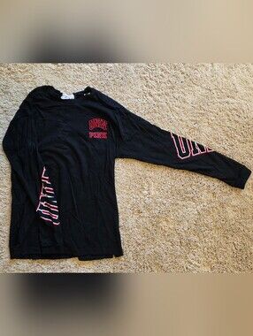 PINK Victoria's Secret Black Long Sleeve Tee with Red UNLV Graphics